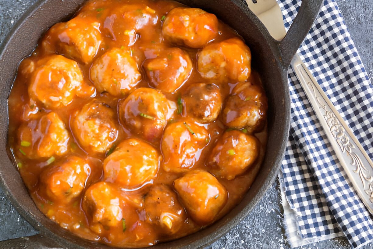 meatballs in sweet and sour tomato sauce with spice